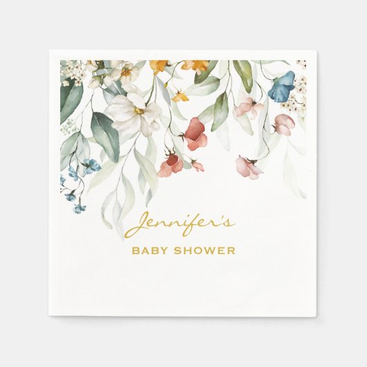 Baby shower Kleurrijke Tuinbloemen Std Cocktail Servet (Voorkant)