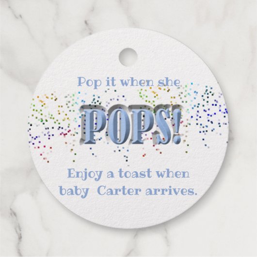 Baby Shower knal het als ze barst Confetti Bedankjes Labels (Achterkant)