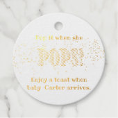 Baby Shower knal het als ze barst Confetti Bedankjes Labels (Voorkant)