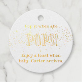 Baby Shower knal het als ze barst Confetti Bedankjes Labels