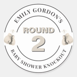 Baby shower Knockout Boxing Theme Sticker