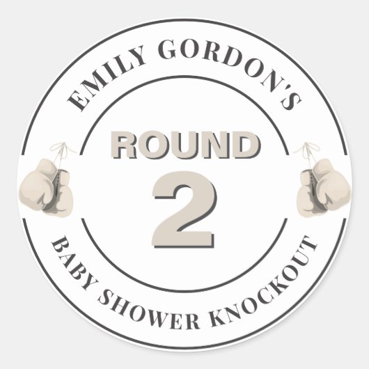 Baby shower Knockout Boxing Theme Sticker (Voorkant)