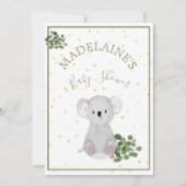 Baby shower Koala Floral Green Kaart (Voorkant)