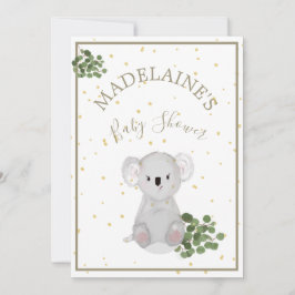 Baby shower Koala Floral Green Kaart