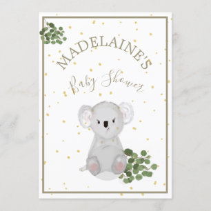 Baby shower Koala Floral Green Kaart