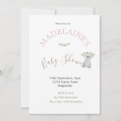 Baby shower Koala Floral Pink Kaart (Achterkant)