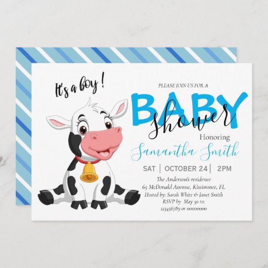 Baby shower koe aankondiging (Voorkant / Achterkant)