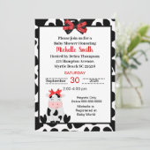 Baby shower koe afdrukken en Koe bevestigen Kaart (Staand voorkant)