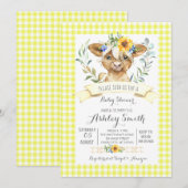 baby shower koe boerderij uitnodiging genderneutra (Voorkant / Achterkant)