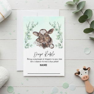 Baby shower Koe Eucalyptus Boerderij Kaart