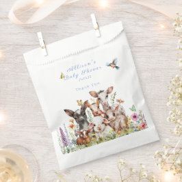 Baby shower Koe Geitenschapenvlinders Bloemen Bedankzakje