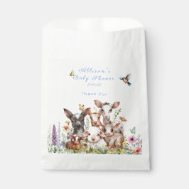 Baby shower Koe Geitenschapenvlinders Bloemen Bedankzakje