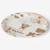 Baby shower Koe Greenery Highland Koe Papieren Bordje (Gekanteld)