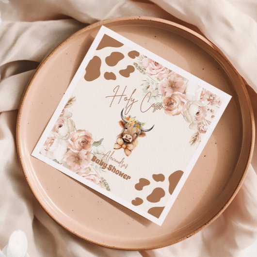 Baby shower Koe Greenery Highland Koe Servet