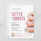 Baby shower Koffie Brunch Lunch Lattes en Donuts Kaart (Voorkant)