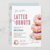 Baby shower Koffie Brunch Lunch Lattes en Donuts Kaart (Voorkant / Achterkant)