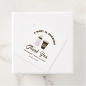 Baby shower Koffie Een Baby brouwt bruin wit Bedankjes Labels (In situ)