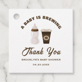 Baby shower Koffie Een Baby brouwt bruin wit Bedankjes Labels