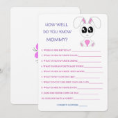 Baby shower Konijn, hoe goed ken je mam Kaart (Voorkant / Achterkant)