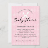Baby Shower Konijn Roze Diamant Kaart (Voorkant)