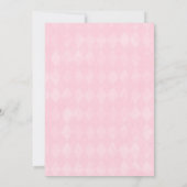 Baby Shower Konijn Roze Diamant Kaart (Achterkant)