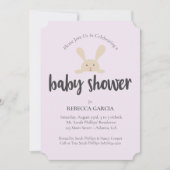 Baby shower Konijnengeslacht Neutraal Paarse Kaart (Voorkant)