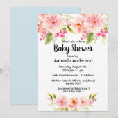 Baby shower koraalappel dahlia kaart (Voorkant / Achterkant)