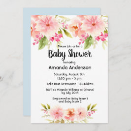 Baby shower koraalappel dahlia kaart