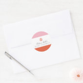 Baby shower koraalrif ronde sticker (Envelop)