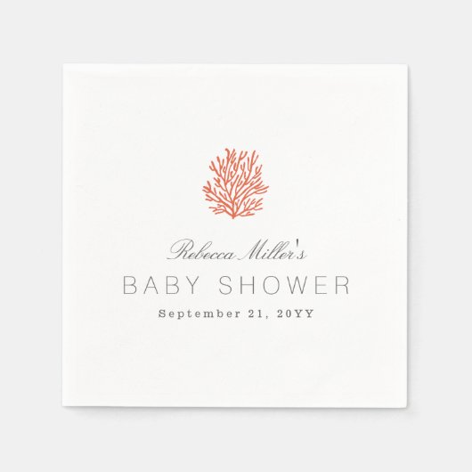 Baby shower koraalrif servetten (Voorkant)