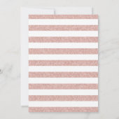 Baby shower kroongoud & roze moderne strips kaart (Achterkant)