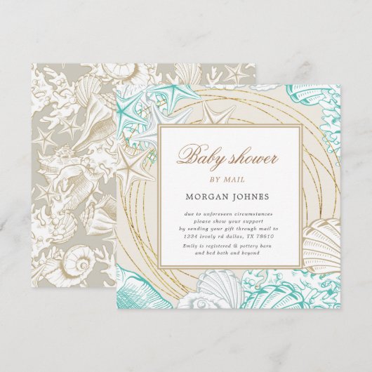 baby shower kust van turkooise goudkust (Voorkant / Achterkant)