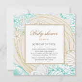 baby shower kust van turkooise goudkust (Voorkant)