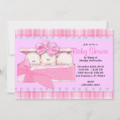 BABY SHOWER KUSTSweet PINK Triplets Kaart (Voorkant)