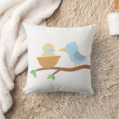 Baby Shower: Kutblauwe vogel met enkel uitgebroed  Kussen (Deken)