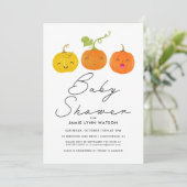 BABY SHOWER | Kute Little Pumpkin Kaart (Staand voorkant)