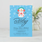 BABY SHOWER | Kute Little Snowman Invitation Kaart (Staand voorkant)
