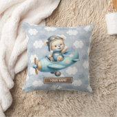Baby shower Kwekerij Decor Blue Teddy Bear Kussen (Deken)