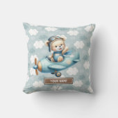 Baby shower Kwekerij Decor Blue Teddy Bear Kussen (Voorkant)