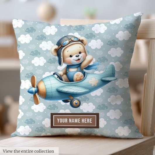 Baby shower Kwekerij Decor Blue Teddy Bear Kussen
