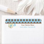 Baby shower Label - Blauwe Luier Roze & Polka Dots (Insitu)