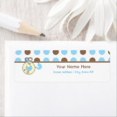 Baby shower Label - Blauwe Luier Roze & Polka Dots (Insitu)