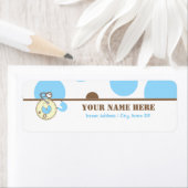 Baby shower Label - Blauwe Luier Roze & Polka Dots (Insitu)