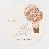 Baby shower Label Bruin Beer ballonnen BarlyWait! (Design 1)