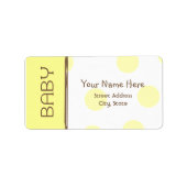 Baby shower Label - Geel en Bruin (Voorkant)