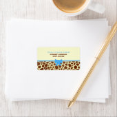 Baby shower Label - Giraffe Print & Blauw (Insitu)