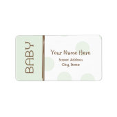 Baby shower Label - Groen en Bruin (Voorkant)