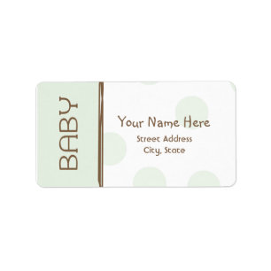 Baby shower Label - Groen en Bruin