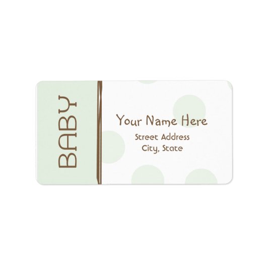 Baby shower Label - Groen en Bruin (Voorkant)