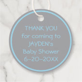 Baby shower Label met olifant voor jongen (Achterkant)